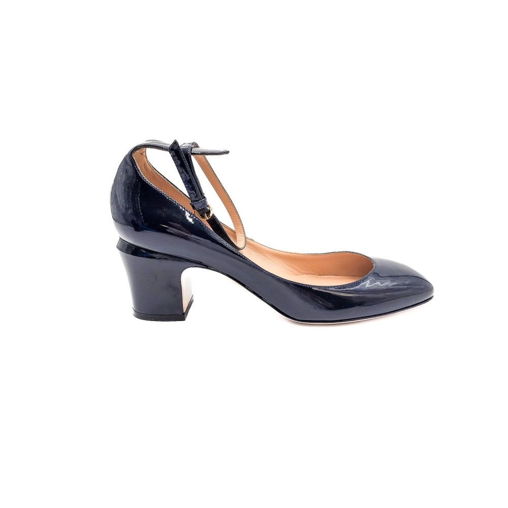 Valentino Garavani Patent Leather Mid-Heel Ankle Strap Pumps EU 38